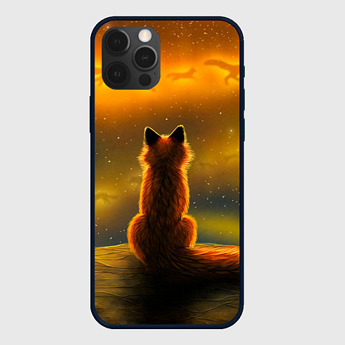 Чехол iPhone 12 Pro Max Лиса духи предков / 3D-Черный – фото 1