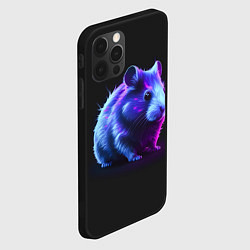 Чехол для iPhone 12 Pro Max Хомяк неон, цвет: 3D-черный — фото 2