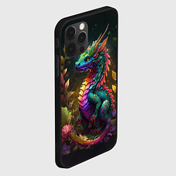 Чехол для iPhone 12 Pro Max Разноцветный дракончик в лесу, цвет: 3D-черный — фото 2