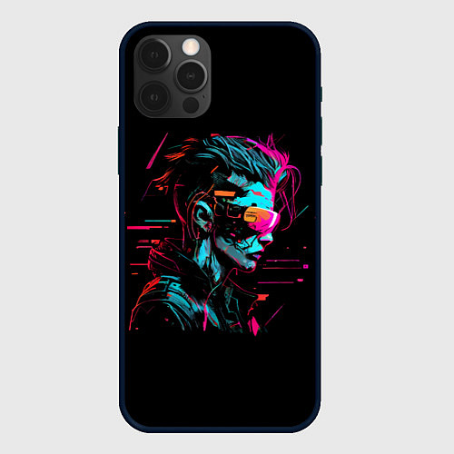 Чехол iPhone 12 Pro Max Cyber girl / 3D-Черный – фото 1