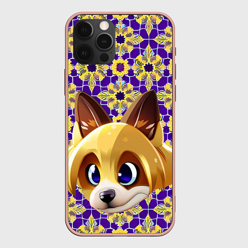 Чехол iPhone 12 Pro Max Лисья мордочка / 3D-Светло-розовый – фото 1