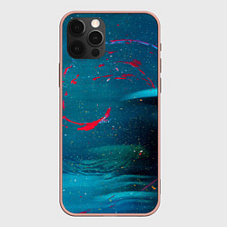 Чехол для iPhone 12 Pro Max Абстрактные туман и розовые краски, цвет: 3D-светло-розовый