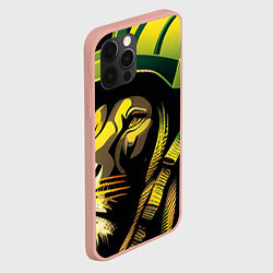 Чехол для iPhone 12 Pro Max Раста Лев в каске, цвет: 3D-светло-розовый — фото 2