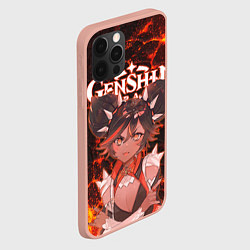 Чехол для iPhone 12 Pro Max Синь Янь на фоне раскаленной лавы, цвет: 3D-светло-розовый — фото 2