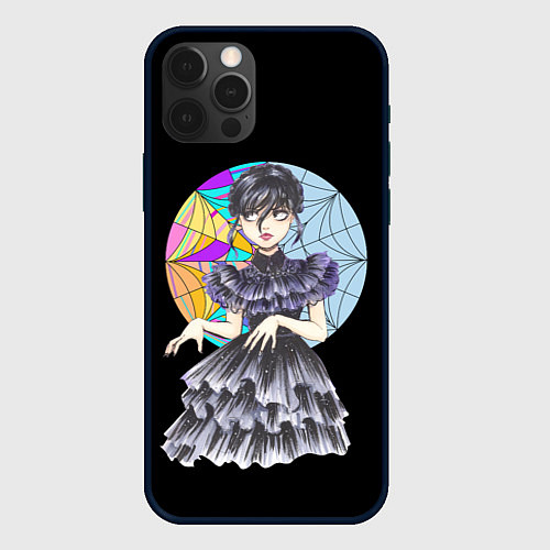 Чехол iPhone 12 Pro Max Wednesday Addams танцует / 3D-Черный – фото 1