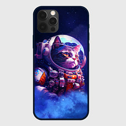 Чехол для iPhone 12 Pro Max Кот в космическом скафандре, цвет: 3D-черный