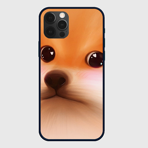 Чехол iPhone 12 Pro Max Милый доге мем / 3D-Черный – фото 1