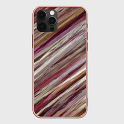 Чехол iPhone 12 Pro Max Полосы цвета с текстурой планеты