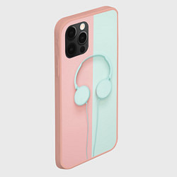Чехол для iPhone 12 Pro Max Наушники цвета морской волны, цвет: 3D-светло-розовый — фото 2