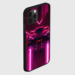Чехол для iPhone 12 Pro Max Неоновый спорткар, цвет: 3D-черный — фото 2