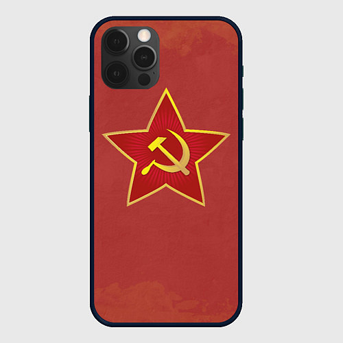 Чехол iPhone 12 Pro Max Советская звезда / 3D-Черный – фото 1