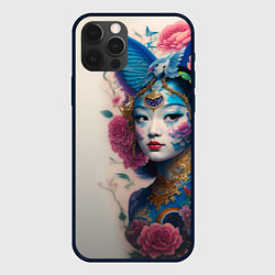 Чехол для iPhone 12 Pro Max Japan girl - tattoo - art, цвет: 3D-черный