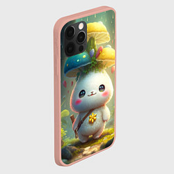 Чехол для iPhone 12 Pro Max Мультяшный зайка с грибом на голове, цвет: 3D-светло-розовый — фото 2