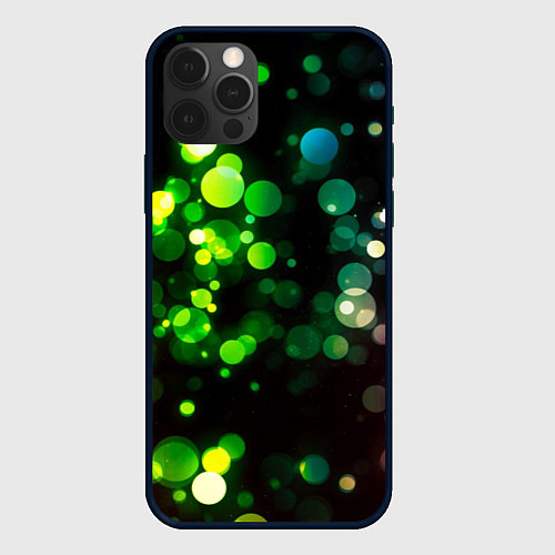 Чехол iPhone 12 Pro Max Разноцветные блики / 3D-Черный – фото 1