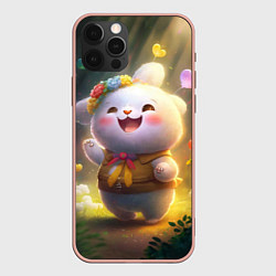 Чехол iPhone 12 Pro Max Счастливый мультяшный заяц