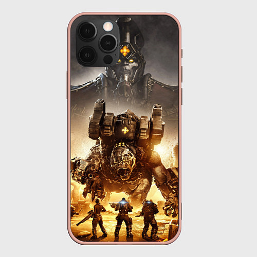 Чехол iPhone 12 Pro Max Gears Tactics / 3D-Светло-розовый – фото 1