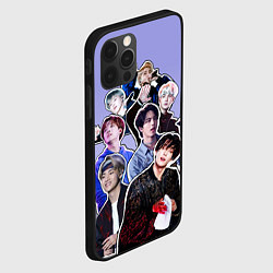 Чехол для iPhone 12 Pro Max Айдолы бтс стикеры, цвет: 3D-черный — фото 2