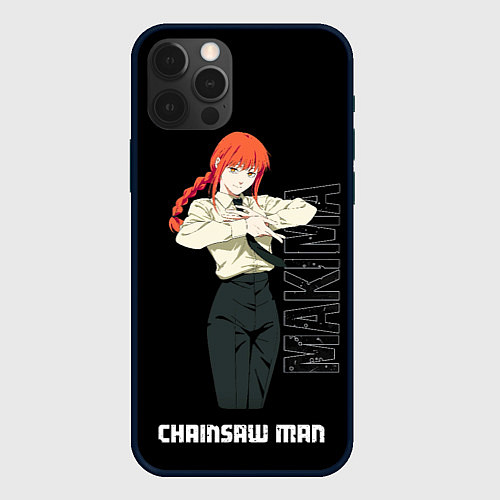 Чехол iPhone 12 Pro Max Макима из аниме Человек бензопила / 3D-Черный – фото 1