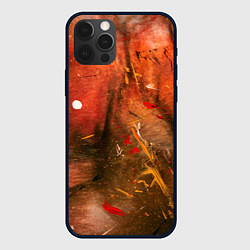 Чехол iPhone 12 Pro Max Абстрактный красный туман и краски