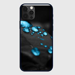 Чехол для iPhone 12 Pro Max Капли на черном фоне, цвет: 3D-черный