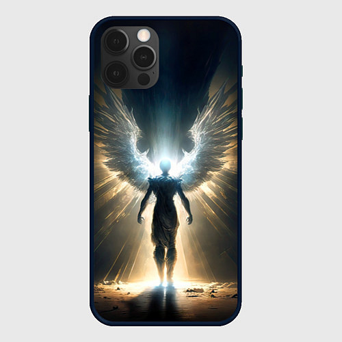 Чехол iPhone 12 Pro Max Парящий мужчина ангел / 3D-Черный – фото 1