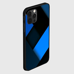 Чехол для iPhone 12 Pro Max Геометрия синие полосы, цвет: 3D-черный — фото 2