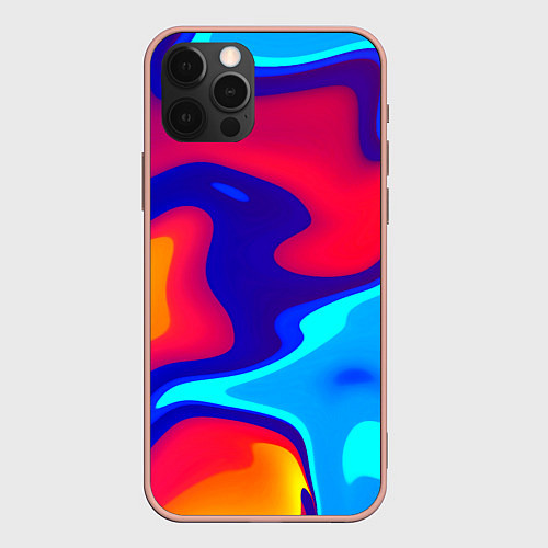 Чехол iPhone 12 Pro Max Смесь красок ультрафиолет / 3D-Светло-розовый – фото 1