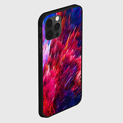 Чехол для iPhone 12 Pro Max Красно-синие брызги краски, цвет: 3D-черный — фото 2