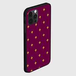 Чехол для iPhone 12 Pro Max Геральдическая лилия на пурпурном фоне, цвет: 3D-черный — фото 2
