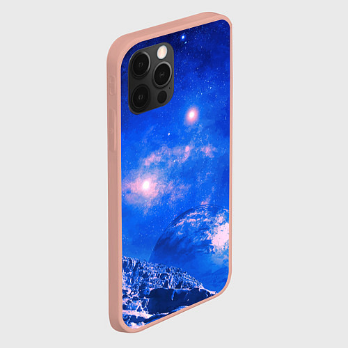 Чехол iPhone 12 Pro Max Бескрайний космос / 3D-Светло-розовый – фото 2