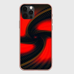 Чехол iPhone 12 Pro Max Закрученный вихрь - узор красный