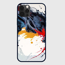 Чехол для iPhone 12 Pro Max Разводы из красок, цвет: 3D-черный