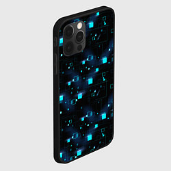 Чехол для iPhone 12 Pro Max Светящиеся неоновые квадраты, цвет: 3D-черный — фото 2