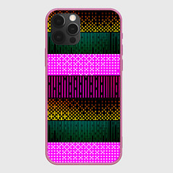 Чехол для iPhone 12 Pro Max Patterned stripes, цвет: 3D-малиновый