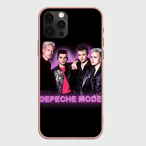 Чехол iPhone 12 Pro Max 80s Depeche Mode neon / 3D-Светло-розовый – фото 1