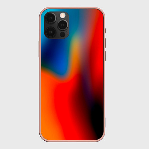 Чехол iPhone 12 Pro Max Градиент разноцветный / 3D-Светло-розовый – фото 1