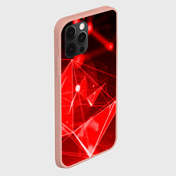 Чехол для iPhone 12 Pro Max Абстрактные красные лучи, цвет: 3D-светло-розовый — фото 2