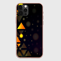 Чехол iPhone 12 Pro Max Светящиеся треугольники боко