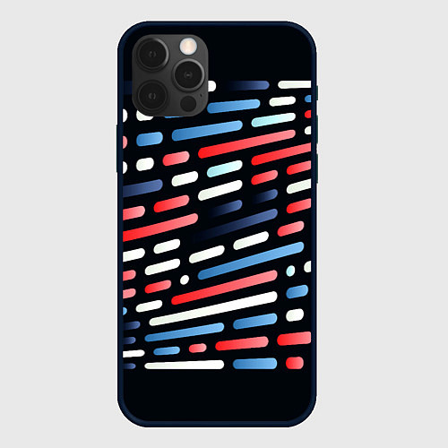 Чехол iPhone 12 Pro Max Vanguard neon pattern / 3D-Черный – фото 1