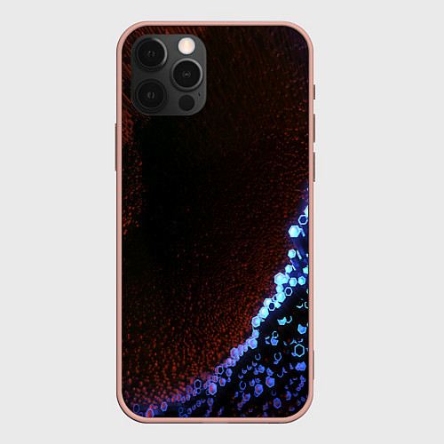 Чехол iPhone 12 Pro Max Неоновый абстрактный свет / 3D-Светло-розовый – фото 1