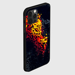 Чехол для iPhone 12 Pro Max Огненные кубы клетка, цвет: 3D-черный — фото 2