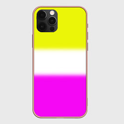 Чехол для iPhone 12 Pro Max Трехцветный размытый фон, цвет: 3D-светло-розовый
