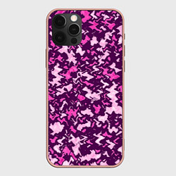 Чехол для iPhone 12 Pro Max Розовый глитч камуфляж, цвет: 3D-светло-розовый