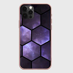 Чехол для iPhone 12 Pro Max Звездные соты, цвет: 3D-светло-розовый