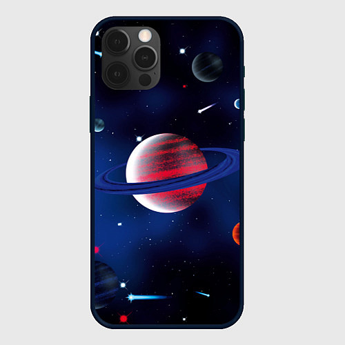 Чехол iPhone 12 Pro Max Космос, звёзды / 3D-Черный – фото 1