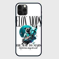 Чехол для iPhone 12 Pro Max Илон Мопс, цвет: 3D-черный