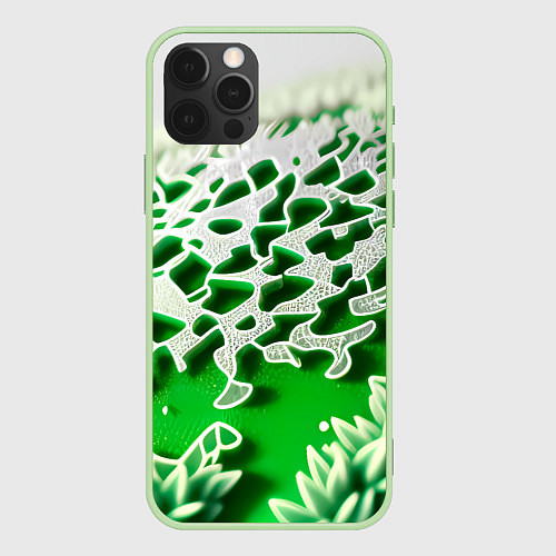 Чехол iPhone 12 Pro Max Узор зелени-арт / 3D-Салатовый – фото 1