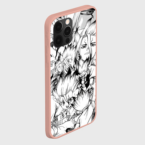 Чехол iPhone 12 Pro Max Исигами Сенку - Доктор Стоун / 3D-Светло-розовый – фото 2