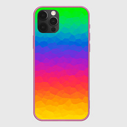Чехол iPhone 12 Pro Max Радужный цвет полигонов