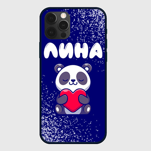 Чехол iPhone 12 Pro Max Лина панда с сердечком / 3D-Черный – фото 1